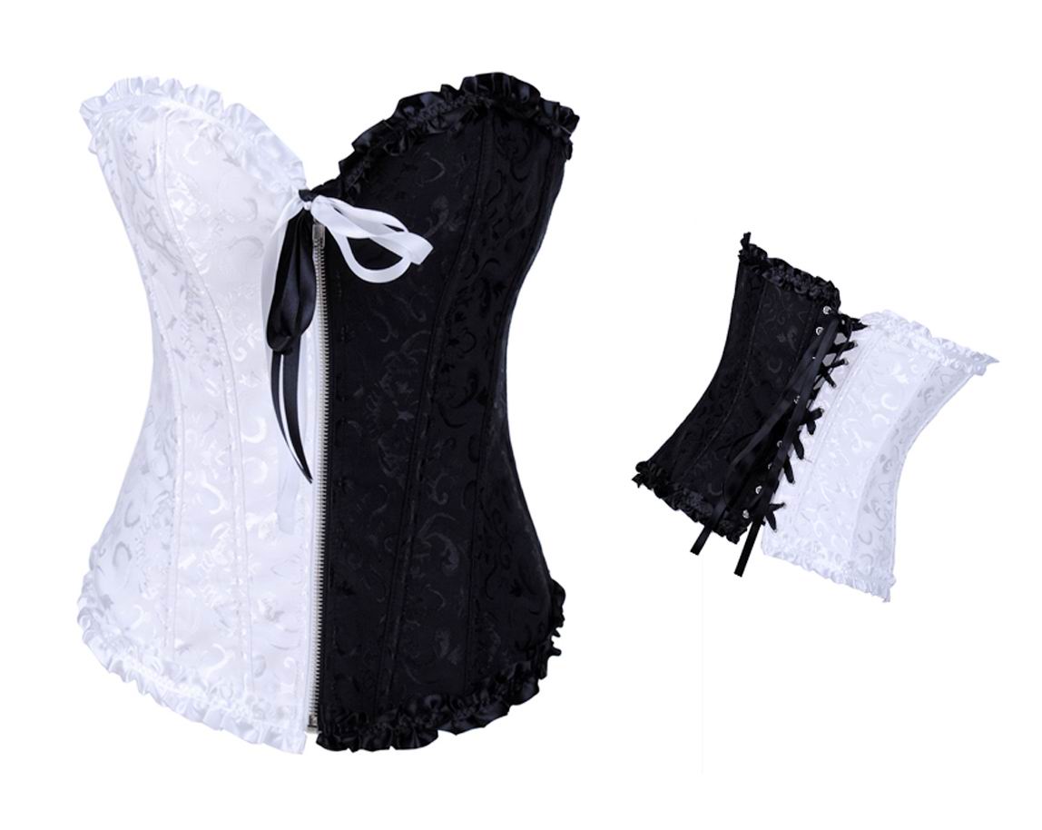 Classic Sweetheart Black and White Corset